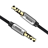 3,5 mm-es mini jack audiokábel AUX Baseus Yiven 1,5 m, fekete és ezüst (CAM30-CS1)