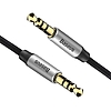 3,5 mm-es mini jack audiokábel AUX Baseus Yiven 1m, fekete és ezüst (CAM30-BS1)