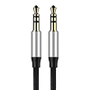 3,5 mm-es mini jack audiokábel AUX Baseus Yiven 1m, fekete és ezüst (CAM30-BS1)