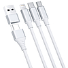 3mk Hyper kábel 3in1 USB-A - USB-C / USB-C - micro USB - Lightning 1.5m - fehér