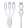 3mk Hyper kábel 3in1 USB-A - USB-C / USB-C - micro USB - Lightning 1.5m - fehér