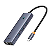 4 az 1-ben Hub Baseus UltraJoy USB-C - 3x USB 3.0 + RJ45, szürke (B0005280A813-00)