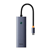 4 az 1-ben Hub Baseus UltraJoy USB-C - 3x USB 3.0 + RJ45, szürke (B0005280A813-00)