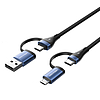 4 az 1-ben USB-kábel USB 2.0 Vention CTLLH 1m, fekete (CTLLF)