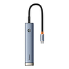 5 portos HUB AIR Baseus UltraJoy Series Type-C - HDMI, USB3.0x2, PD, RJ45 szürke (B00052801811-03)