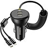 60W Baseus USB-C autós töltő + Lightning kábel fekete (C00035902121-00)