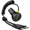 60W Baseus USB-C autós töltő + Lightning kábel fekete (C00035902121-00)