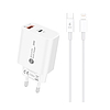 A6MaxL 20W USB-A USB-C fali töltő 1m USB-C - Lightning kábellel - Fehér