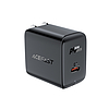 Acefast A23 30W GaN USB-C amerikai fali töltő - fekete