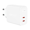 Acefast A9 PD40W fali töltő, 2x USB-C, fehér (A9 white)