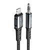 Acefast audiokábel MFI Lightning - 3,5 mm-es mini jack csatlakozó (férfi) 1,2 m, AUX szürke (C1-06 mélyűrszürke)