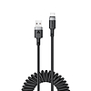 Acefast C14-04 USB-A - USB-C kábel rugós 480Mb/s 3A 1.2m - fekete