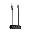 Acefast C14-04 USB-A - USB-C kábel rugós 480Mb/s 3A 1.2m - fekete