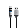 Acefast C15-04 USB-A - USB-C kábel kijelzővel 480Mb/s 66W 1.2m - fekete