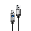 Acefast C15-04 USB-A - USB-C kábel kijelzővel 480Mb/s 66W 1.2m - fekete