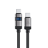 Acefast C15-04 USB-C - USB-C kábel kijelzővel 480Mb/s 66W 1.2m - fekete
