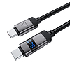 Acefast C15-04 USB-C - USB-C kábel kijelzővel 480Mb/s 66W 1.2m - fekete