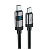 Acefast C15-04 USB-C - USB-C kábel kijelzővel 480Mb/s 66W 1.2m - fekete