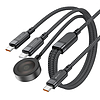 Acefast C6-11 USB-C 3 az 1-ben kábel - 2x USB-C / Qi 480Mb/s 100W 1.2m - fekete