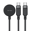 Acefast C6-11 USB-C 3 az 1-ben kábel - 2x USB-C / Qi 480Mb/s 100W 1.2m - fekete