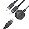 Acefast C6-11 USB-C 3 az 1-ben kábel - 2x USB-C / Qi 480Mb/s 100W 1.2m - fekete