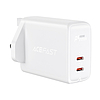 Acefast fali töltő (UK csatlakozó) 2x USB Type C 40W, PPS, PD, QC 3.0, AFC, FCP fehér (A12 fehér)