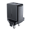Acefast fali töltő (UK csatlakozó) USB Type C 20W, PPS, PD, QC 3.0, AFC, FCP fekete (A4 fekete)