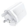 Acefast GaN töltő (UK csatlakozó) 2x USB Type C 50W, tápellátás, PPS, Q3 3.0, AFC, FCP fekete (A32 UK)