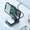 Acefast Qi vezeték nélküli töltő 15 W iPhone-hoz (MagSafe-el), Apple Watch és Apple AirPods állványtartó mágneses tartó fekete (E3 fekete)
