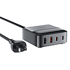 Acefast Z6 PD65W GaN töltőállomás (2 x USB-C + 2 x USB-A) amerikai csatlakozóval - fekete