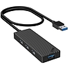 Adapter Hub 4 az 1-ben, INVZI, MH04, 4x USB 3.0 (fekete)