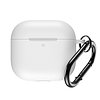 Airpods 4 szilikon tok karabinerrel - fehér