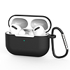 AirPods Pro 2 tok / AirPods Pro szilikon puha tok fejhallgatóhoz + kulcstartó homár csat medál fekete (D tok)