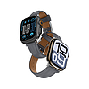AmazingThing Class Band bőrszíj Apple Watch 45 / 46 / 49 mm-hez - szürke