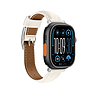 AmazingThing Class Band bőrszíj Apple Watch 45 / 46 / 49 mm-hez - világos bézs