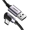 Angular USB-C cable UGREEN US284, 3A, 3m, black (70255)