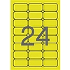 Apli 02870 64x33,9mm 3 pályás lézer etikett kerekített sarkú neon sárga 24 címke/ív 20ív/csomag