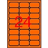 Apli 02871 64x33,9mm 3 pályás lézer etikett kerekített sarkú neon narancs 24 címke/ív 20ív/csomag
