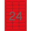 Apli 02872 64x33,9mm 3 pályás lézer etikett kerekített sarkú neon piros 24 címke/ív 20ív/csomag