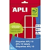 Apli LCA2756 25x40mm kézzel írható etikett címke kerekített sarkú piros 128 címke/csomag