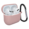 Apple AirPods 3 puha szilikon fülhallgató tok + kapcsos horog rózsaszín (D tok)