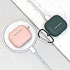Apple AirPods 3 puha szilikon fülhallgató tok + kapcsos horog rózsaszín (D tok)