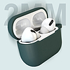 Apple AirPods 3 puha szilikon fülhallgató tok + kapcsos horog sötétkék (D tok)