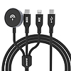 Apple Watch Dudao A12Max+ PD 100W 3in1 töltőkábel: USB-C Lightning 1.2m - fekete