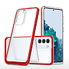 Átlátszó 3 az 1-ben tok Samsung Galaxy S21 5G Frame Gel Cover Red