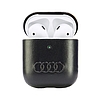 Audi bőr nagy logós tok AirPods 1 / 2 fülhallgatóhoz - fekete