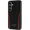 Audi eredeti bőr MagSafe S24 S921 fekete-piros keménytok AU-TPUPCS24-R8/D3-RD