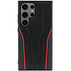 Audi eredeti bőr MagSafe S24 Ultra S928 fekete-piros keménytok AU-TPUPCS24U-R8/D3-RD