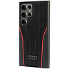 Audi eredeti bőr MagSafe S24 Ultra S928 fekete-piros keménytok AU-TPUPCS24U-R8/D3-RD