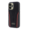Audi valódi bőr MagSafe iPhone 16 6.1" fekete-piros keménytok AU-TPUPCMIP16-R8/D3-RD
